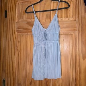 Zara pleated light blue tiered long tank top